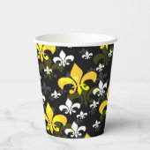 Gele witte fleur de lis papieren bekers (Achterkant)