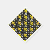 Gele witte fleur de lis servet (Hoek)