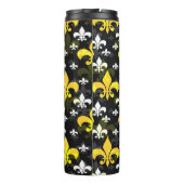 Gele witte fleur de lis thermosbeker (Achterkant)