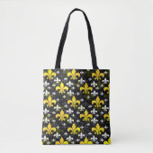 Gele witte fleur de lis tote bag (Voorkant)