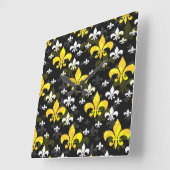 Gele witte fleur de lis vierkante klok (Hoek)