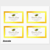 Gele witte glitteretiketten van producten Ladybug  Rechthoekige Sticker (Vel)