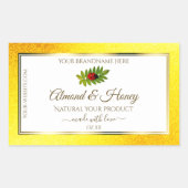 Gele witte glitteretiketten van producten Ladybug  Rechthoekige Sticker (Voorkant)