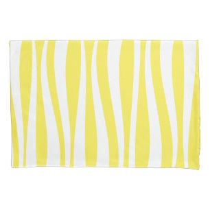 Gele witte golven cabana streep kussensloop