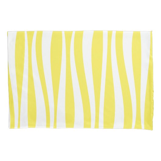 Gele witte golven cabana streep kussensloop (Voorkant)