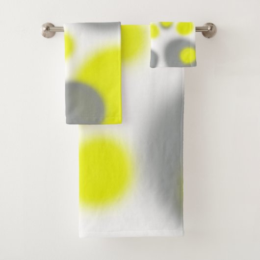 Gele witte grijze Abstracte kunst Bad Handdoek (Insitu)