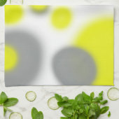 Gele witte grijze Abstracte kunst Theedoek (Gevouwen)