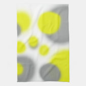 Gele witte grijze Abstracte kunst Theedoek (Verticaal)