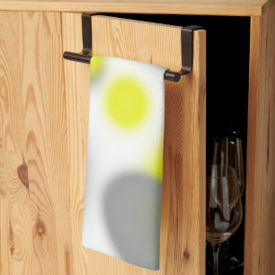 Gele witte grijze Abstracte kunst  Theedoek