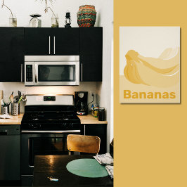 Gele & Witte Keuken Muur Decoratie - Poster