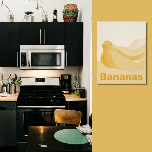 Gele & Witte Keuken Muur Decoratie - Poster