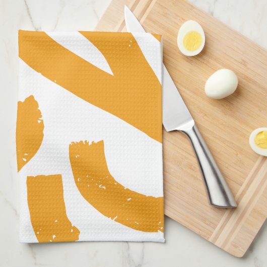 Gele & Witte Keukenhanddoek (Quarter Fold)