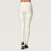 Gele witte kleuren Sjabloon Elegant Modern Leggings (Achterkant)