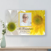 Gele witte madeliefjes viering van het leven begra spandoek