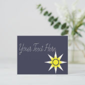 Gele Witte Magische Zon Product Briefkaart (Staand voorkant)