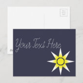Gele Witte Magische Zon Product Briefkaart (Voorkant / Achterkant)