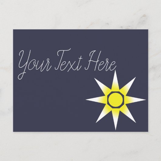Gele Witte Magische Zon Product Briefkaart (Voorkant)