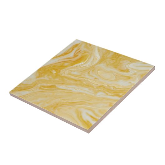 Gele witte marmer afdrukken tegeltje (Zijkant)