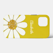 Gele Witte Moderne Madeliefjesbloem Personaliseer Case-Mate iPhone Case (Achterkant (horizontaal))