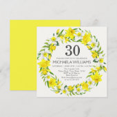 Gele Witte Narcissen Krans 30e Verjaardag Kaart (Voorkant / Achterkant)