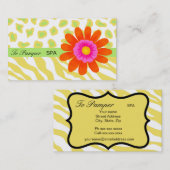 Gele, witte, Oranje en groene Zebra & Cheetah Huid Visitekaartje (Voorkant / Achterkant)