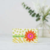 Gele, witte, Oranje en groene Zebra & Cheetah Huid Visitekaartje (Staand voorkant)