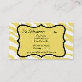 Gele, witte, Oranje en groene Zebra & Cheetah Huid Visitekaartje (Achterkant)