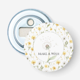 Gele Witte Paardenbloemen Bloemen  Button Flesopener