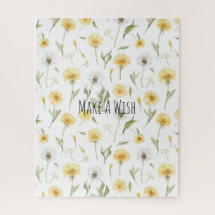 Gele Witte Paardenbloemen Bloemen Maken Een Wens Legpuzzel