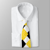 Gele witte poka Dots Black & White Geometric Stropdas (Gebonden)