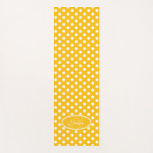 Gele witte polka dot yoga mat
