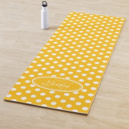 Gele witte polka dot yoga mat
