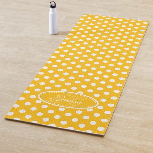 Gele witte polka dot yoga mat (In situ)