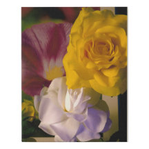 Gele & witte rozen plus ochtendglorie