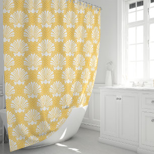 Gele & Witte Schelp Douchegordijn