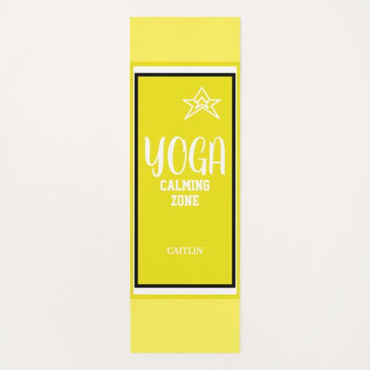 Gele Witte Ster Yogamat (Voorkant)