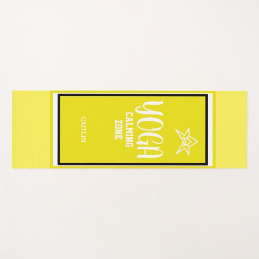 Gele Witte Ster Yogamat (Voorkant (horizontaal))