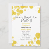 Gele Witte Stippen Bubbles Zij Staan Op Springen Kaart (Voorkant)