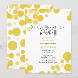 Gele Witte Stippen Bubbles Zij Staan Op Springen Kaart