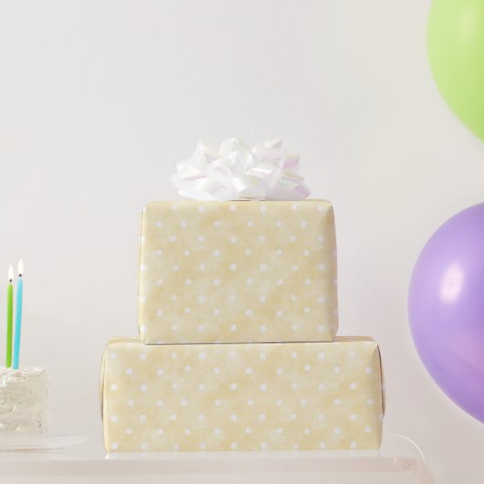 Gele Witte Stippen Verjaardag Cadeaupapier (Feestgeschenken)