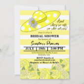 Gele & Witte Streep Kentucky Derby Vrijgezellenfee Kaart (Voorkant)