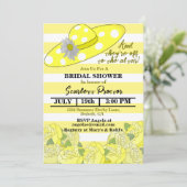 Gele & Witte Streep Kentucky Derby Vrijgezellenfee Kaart (Staand voorkant)