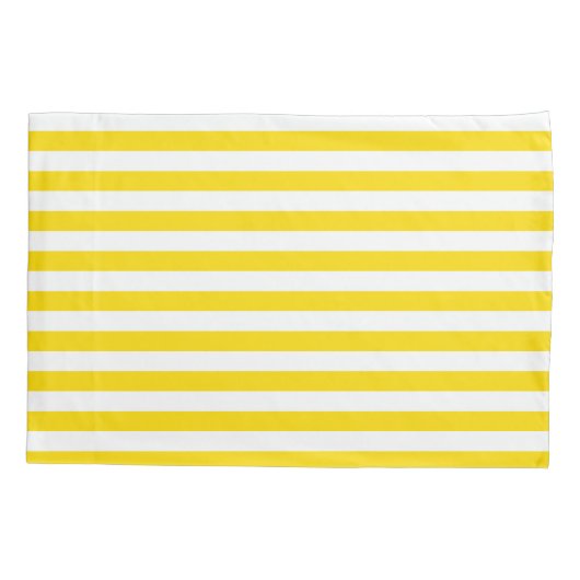 Gele witte streep, stijlvolle Sjabloon, enkele Kussensloop (Achterkant)