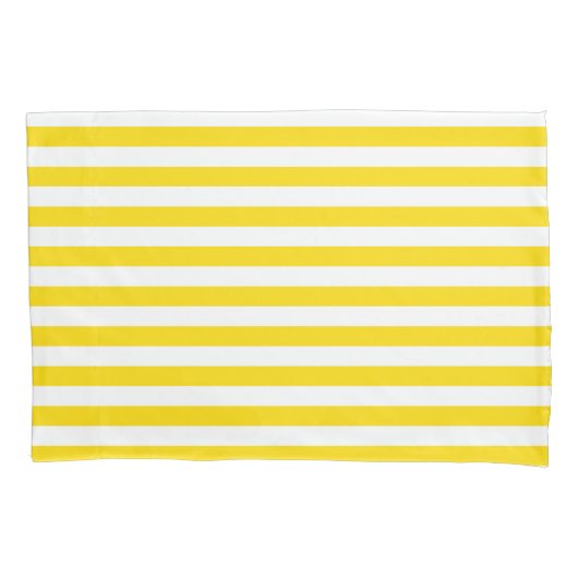 Gele witte streep, stijlvolle Sjabloon, enkele Kussensloop (Voorkant)