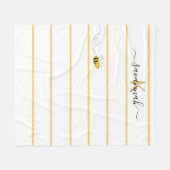 Gele witte strepen, bijenmonogram fleece deken (Voorkant (Horizontaal))