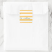 Gele witte strepen Gift Label (Tas)