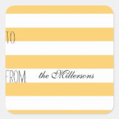 Gele witte strepen Gift Label (Voorkant)