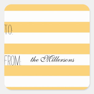 Gele witte strepen Gift Label