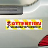 Gele witte strepen Let niet op parkeren Bumpersticker (Op auto)