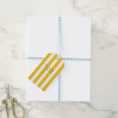 Gele & Witte Strepen Modern Gestreepte Feest Favor Cadeaulabel (Met Touw)